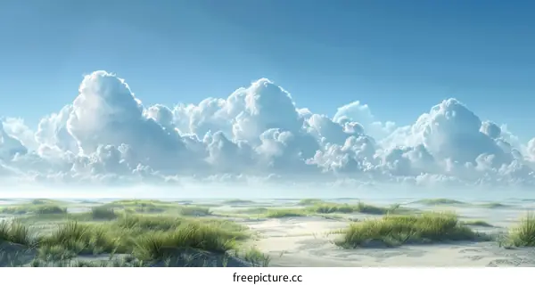 Vast Cloudscape Over Sandy Plains