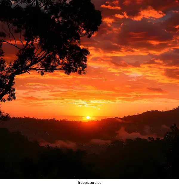 Sunset over the city