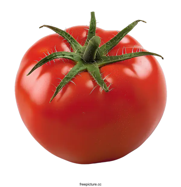 [Transparent Background PNG]Fresh Red Ripe Tomato Isolated On White Background