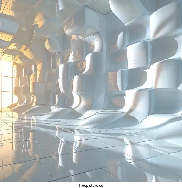 Futuristic Interior Corridor Window