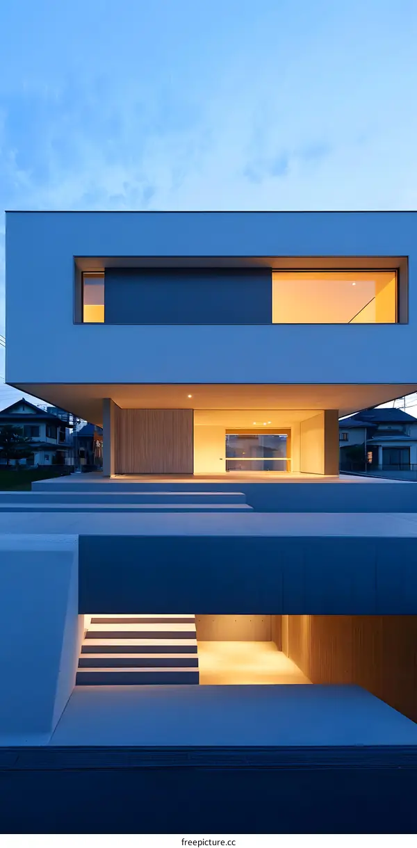 Modern Minimalist House with a Sleek Design and Large Windows