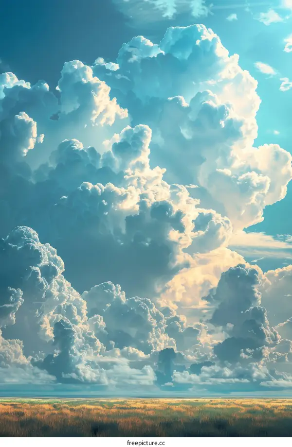 Stunning Sky Cloudscape Over a Field