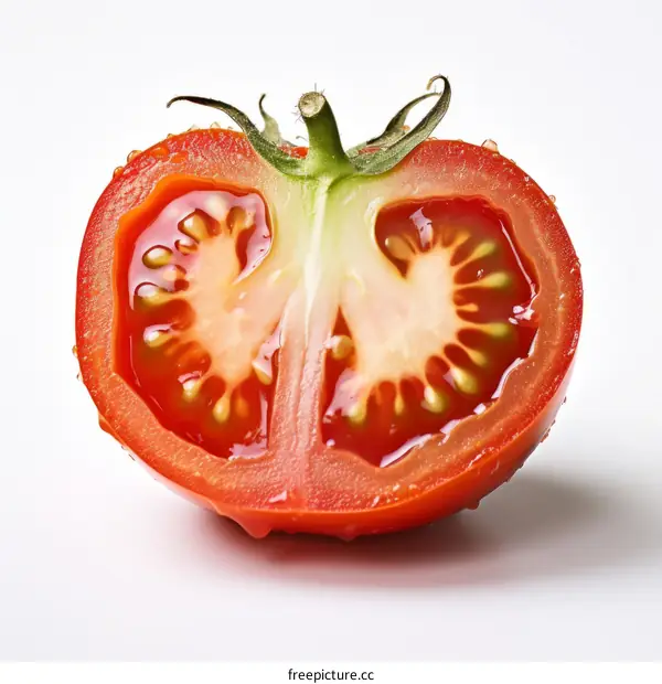 A cross section of a tomato