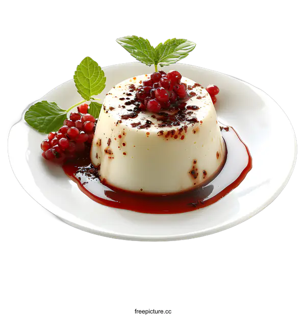 [Transparent Background PNG]A delicious dessert with red berries