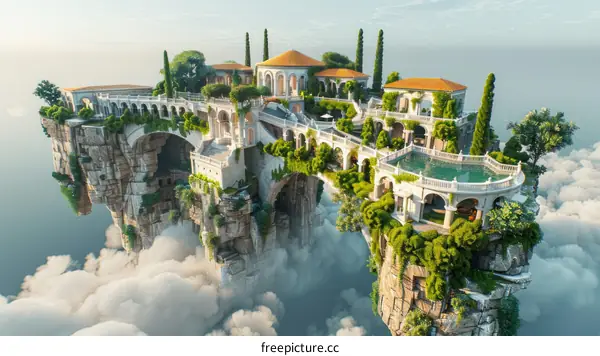 A Luxurious Mansion on a Floating Island Paradise