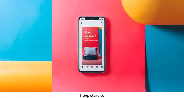 Phone Mockup on Colorful Background