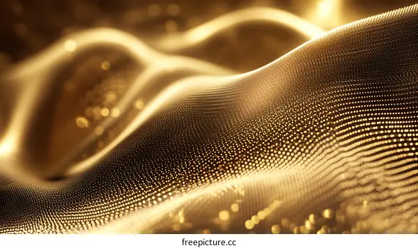 Abstract Gold Particle Wave Background Design