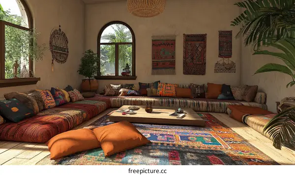 Bohemian Living Room Interior Design