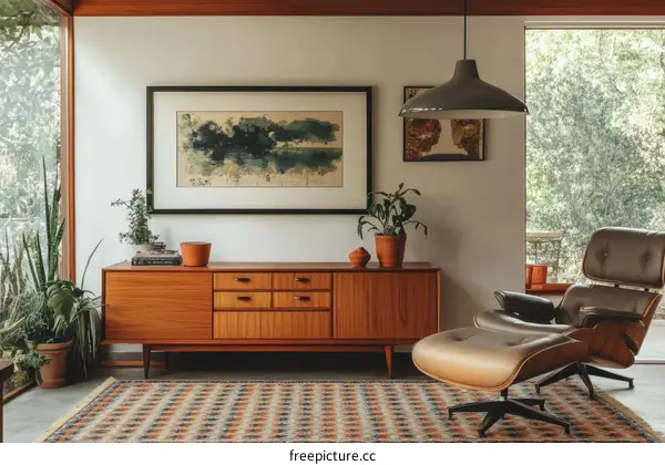 Mid-Century Modern Living Room Interior Design