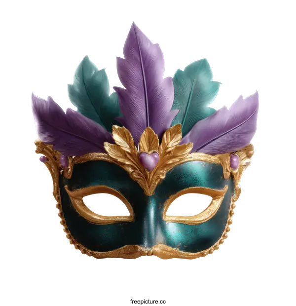 [Transparent Background PNG]Ornate Carnival Mask with Feathers