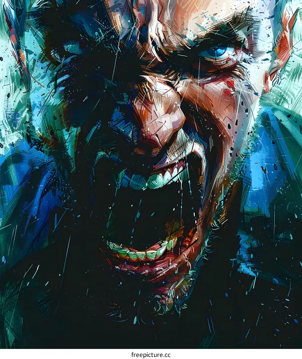 Portrait of a screaming man