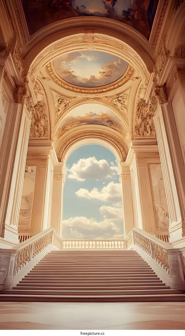 Stairway to Heaven in a Grand Building