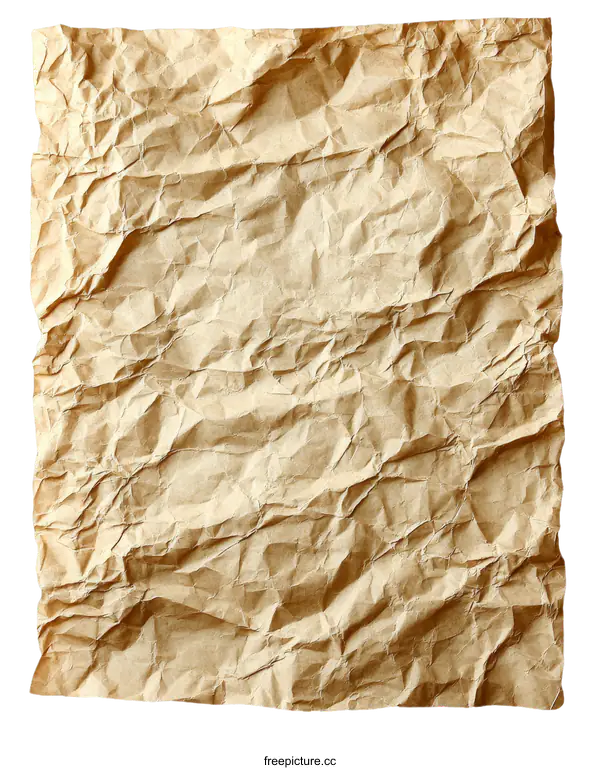 [Transparent Background PNG]Crumpled Brown Paper Texture Background