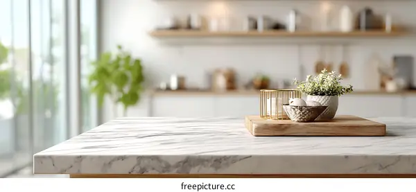 Modern Kitchen Countertop with Decor