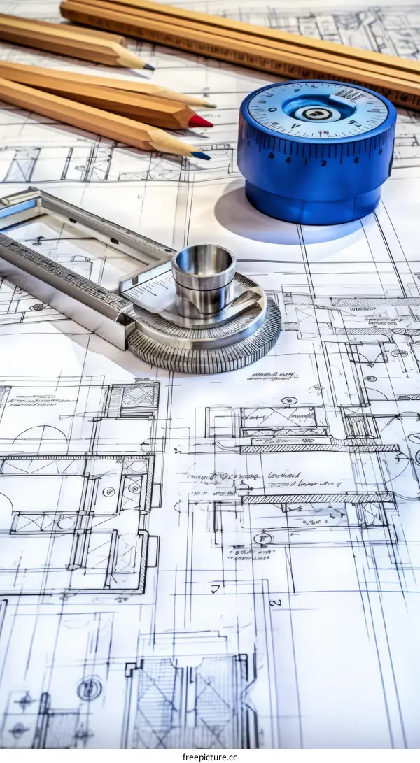Blueprints, Measuring Tools and Construction Plans