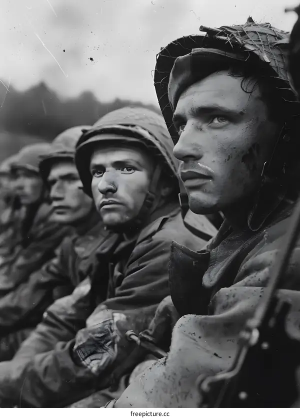 Black and white photo of World War II