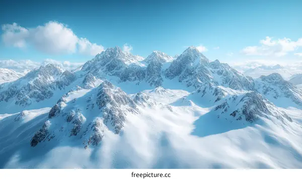 Majestic Snowy Mountain Range Landscape