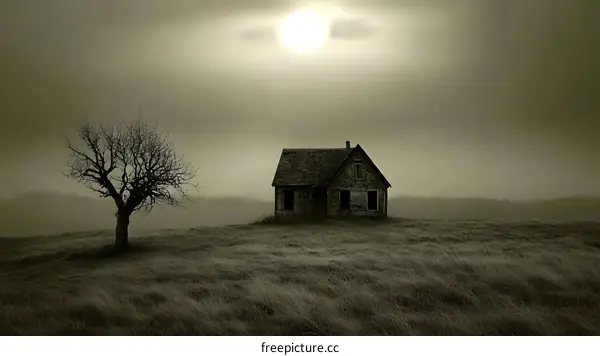 Lonely House on a Foggy Field