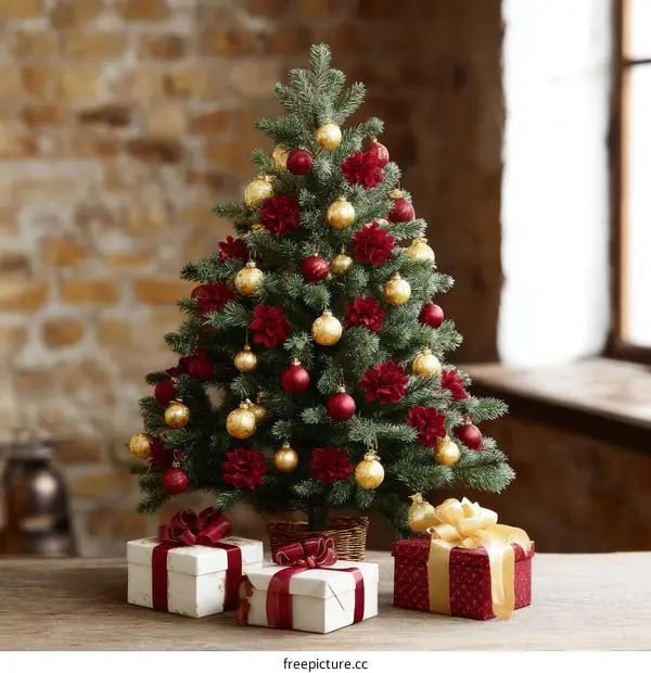 Elegant Christmas Tree with Gifts