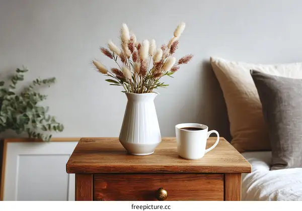 Cozy Bedroom Decor with Dried Flowers