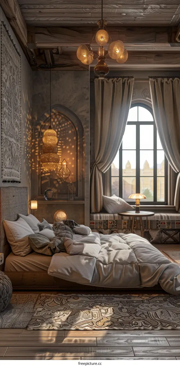 Cozy Bedroom with Middle Eastern Decor