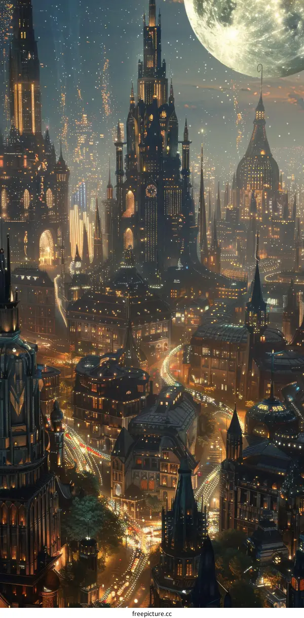 Futuristic Cityscape at Night