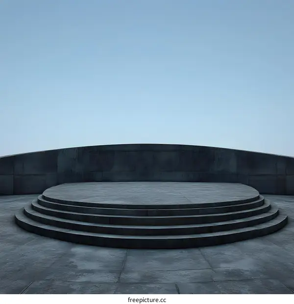 Minimalist Concrete Stage with Steps Design