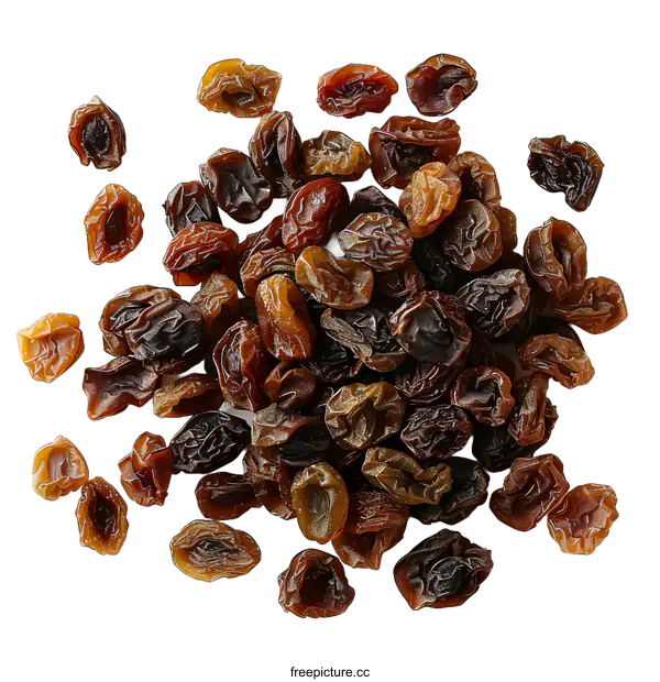 [Transparent Background PNG]Dried Raisins on White Background