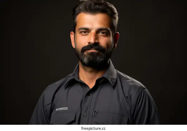 Headshot of a man in a black shirt
