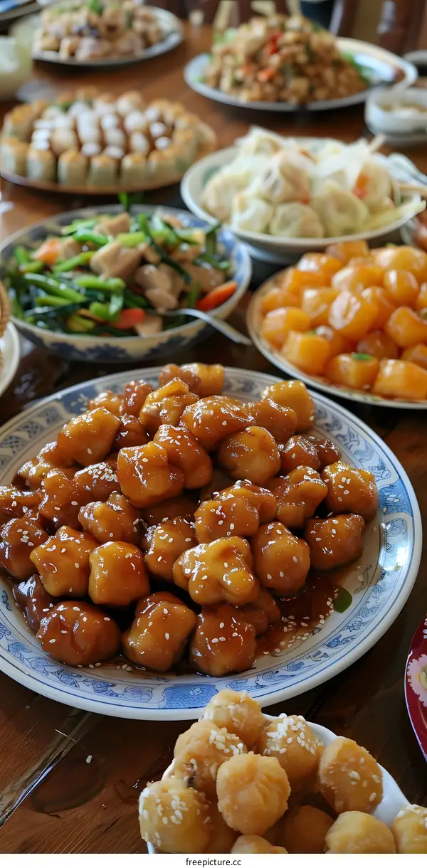A table full of delicious Chinese food