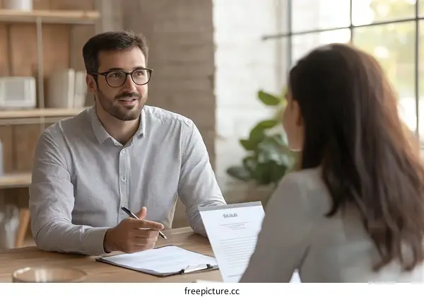 Job Interview in a Modern Office