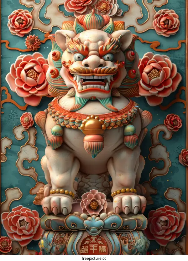Majestic Stone Lion Guardian of Chinese Folklore