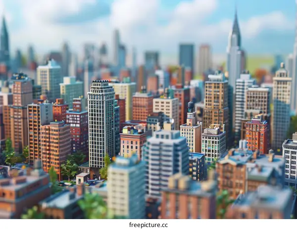 A Detailed Cityscape Illustration