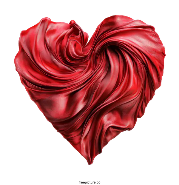 [Transparent Background PNG]Abstract Red Heart Shaped Fabric Art