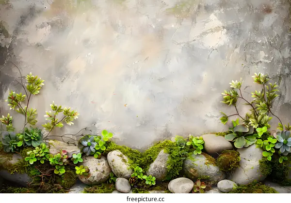 Stone and Moss Wall Background