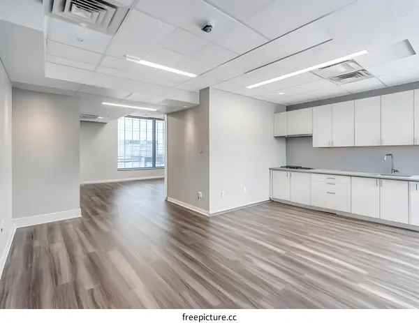 Modern Office Kitchen and Workspace Interior Design