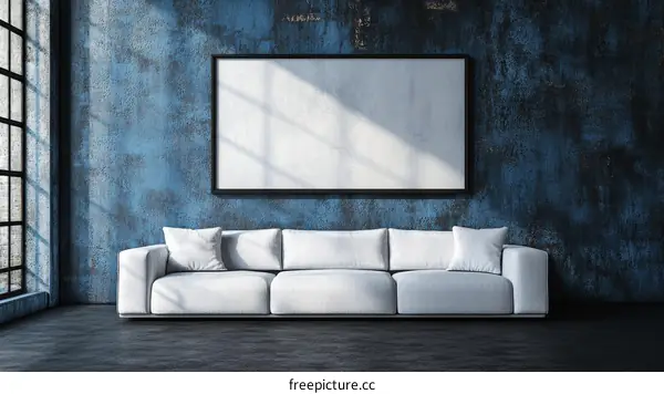 Modern Loft Interior with Blank Canvas