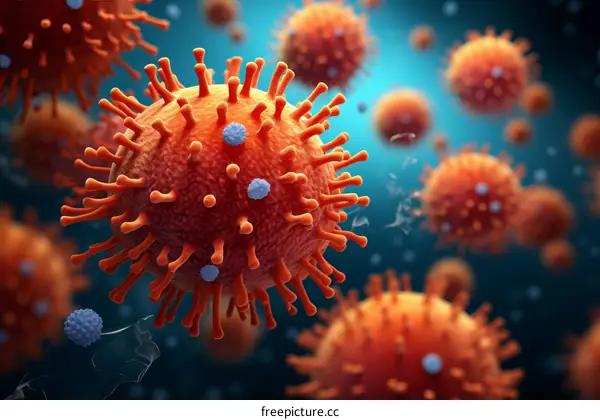 Detailed 3D Illustration of a Virus