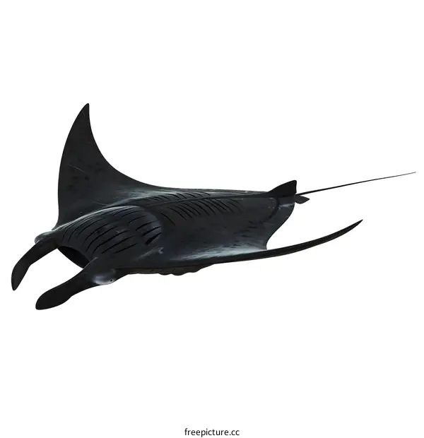 Black Manta Ray Swimming