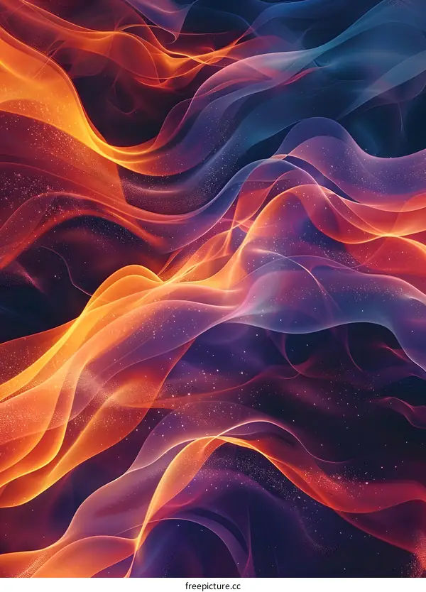 Abstract Background With Wavy Lines and Lights