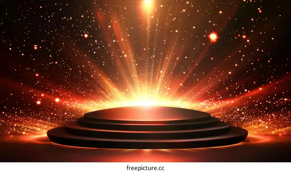 Award Stage with Sparkling Lights Illustration