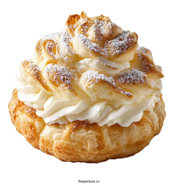 [Transparent Background PNG]Delicious Cream Puff Pastry Dessert