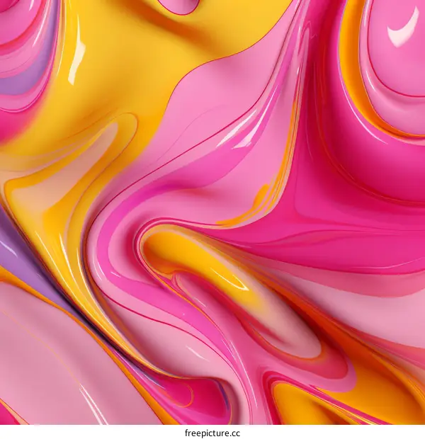 Colorful 3D rendering of a liquid painting