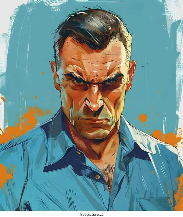 Portrait of a man with a serious expression on his face