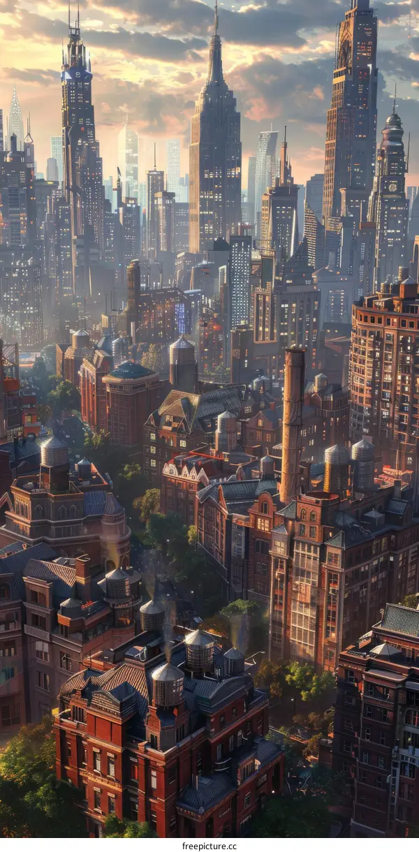 Futuristic Cityscape Aerial View