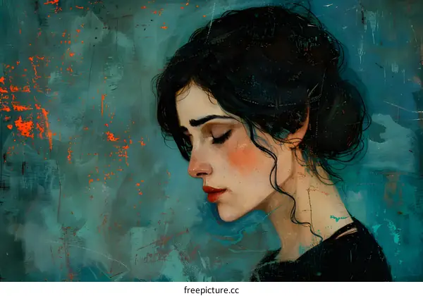 portrait of a young woman with dark hair