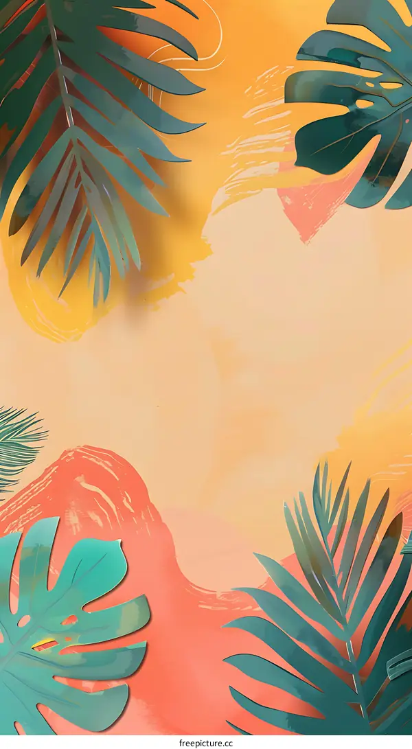 Tropical Leaves Summer Background