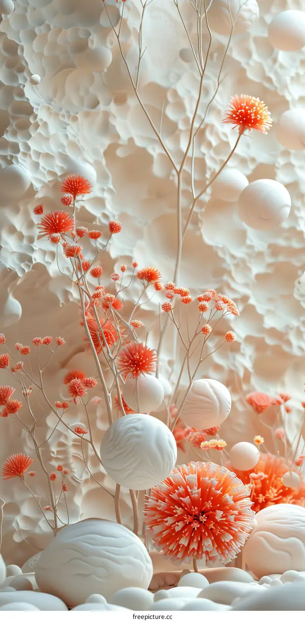 Abstract Floral Composition in Pastel Tones