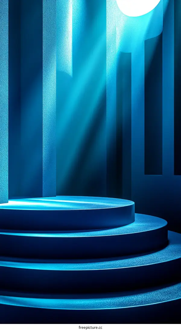 Abstract Blue Stage Design for Product Presentation