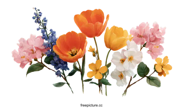 [Transparent Background PNG]Beautiful Floral Bouquet Illustration